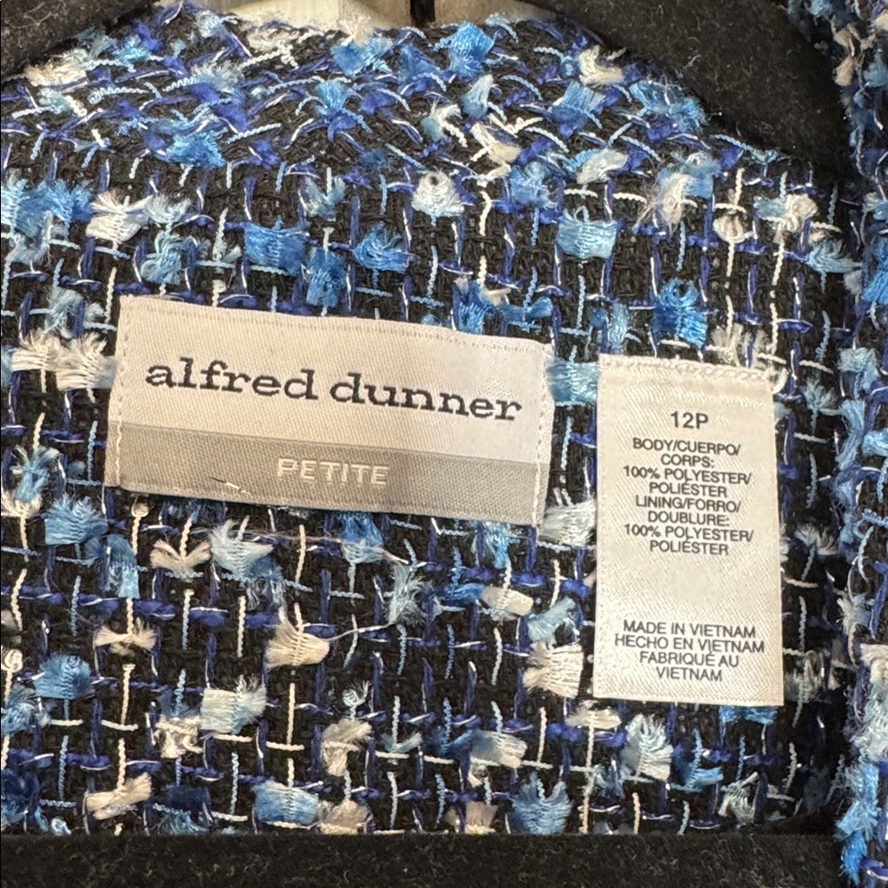 Alfred Dunner Black and Blue Textured Jacket